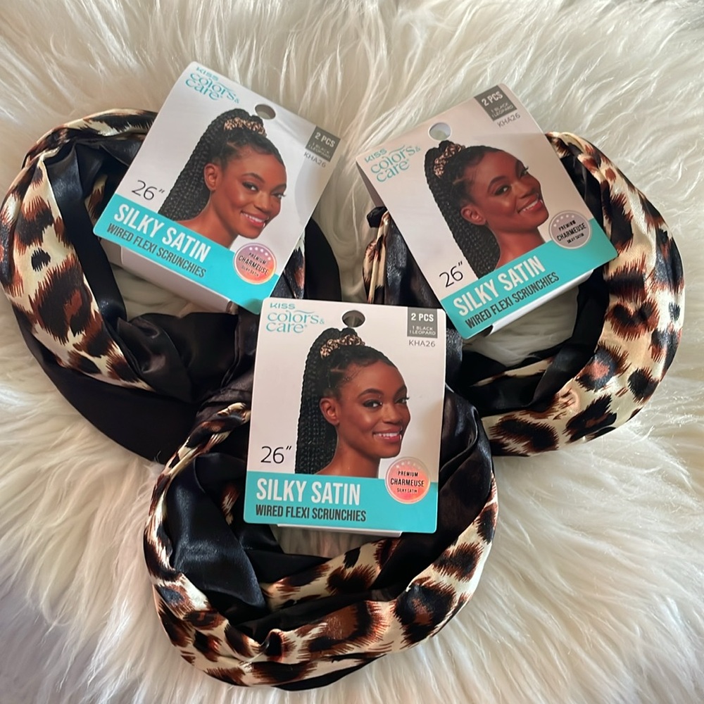 6 Pc Silky Satin Wired Flexi Scrunchies